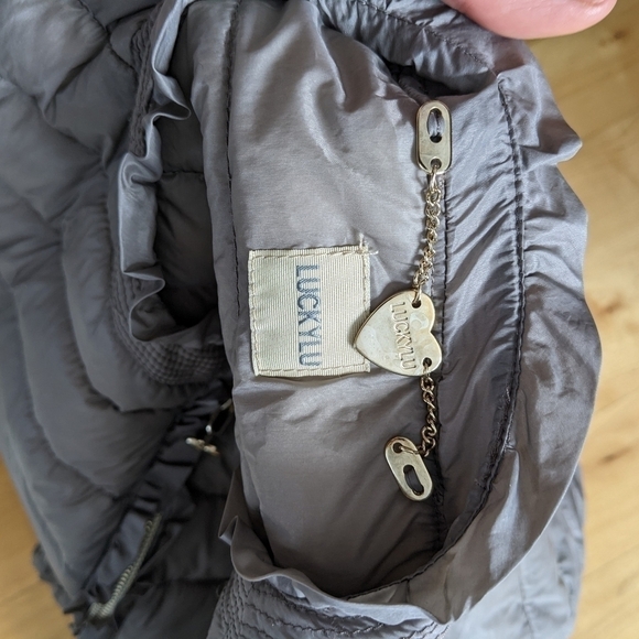 Luckylu Milano crop puffer jacket packable neutral tone Small @B5 - Picture 11 of 12